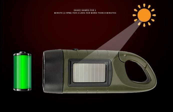 Solar hand-cranked flashlight - Backwoods Bandage